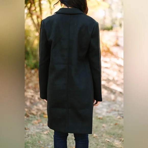 💙💕Black Long Line Coat💕💙 - Picture 3 of 4